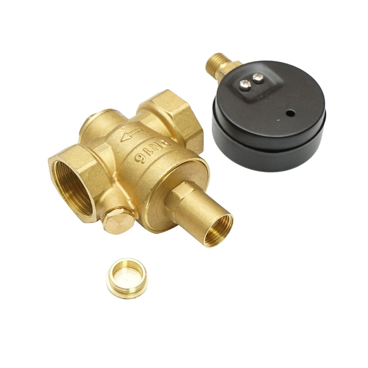 Regulator de reducerea a presiunii apei 1-1 tol, reglabil cu sita filtrare si manometru DN25 pentru instalatii solare rezidentiale